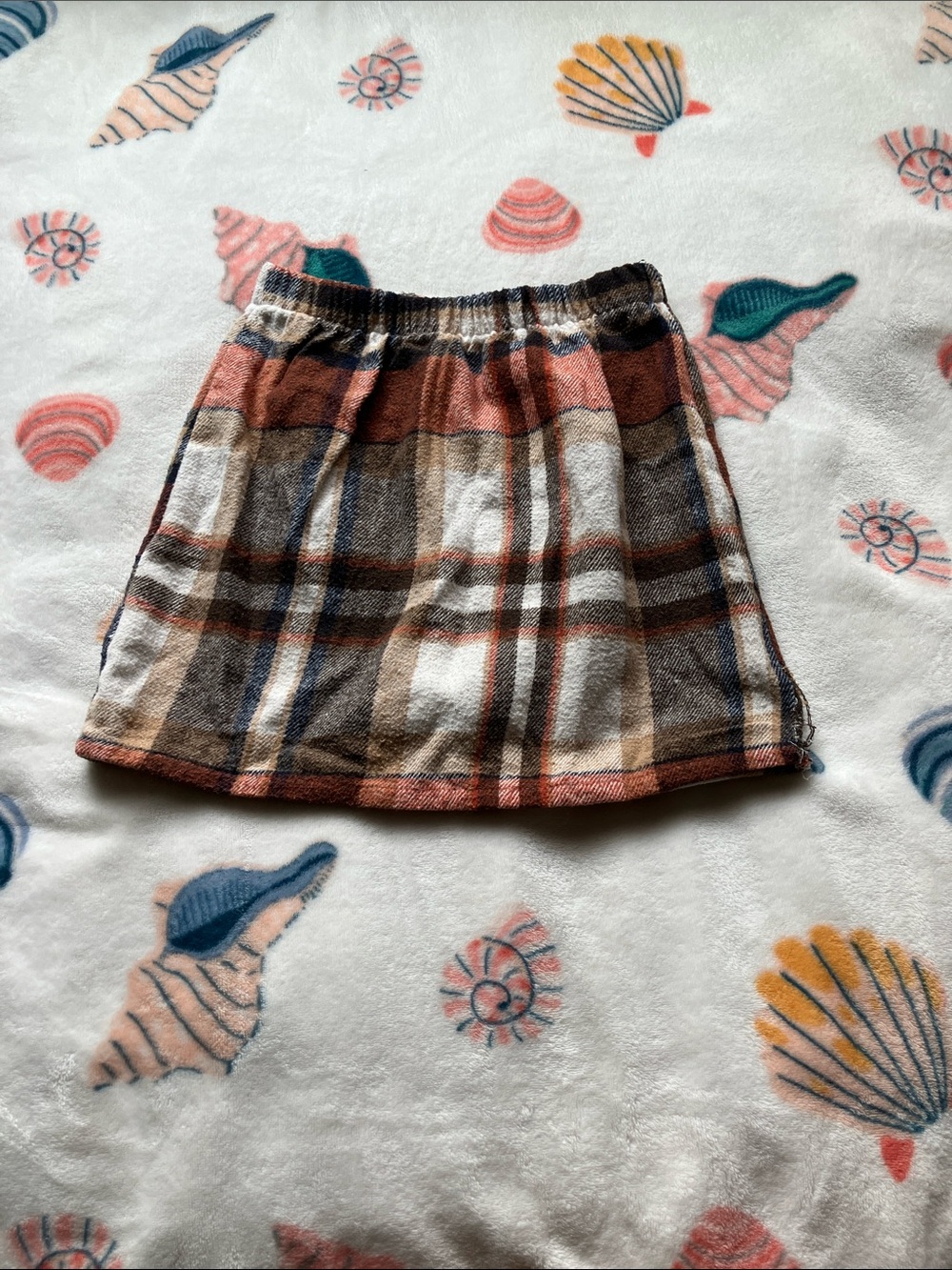 SHEIN Plaid A-Line Mini Skirt in Rust, Navy, Cream and Brown